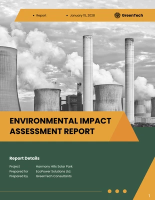 Free  Template: Simple Environmental Impact Assessment Report Template