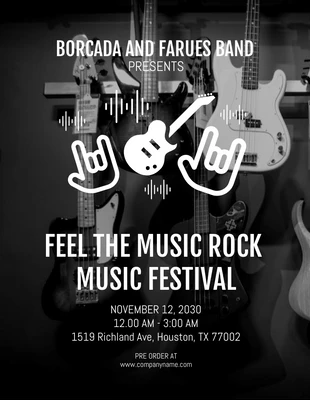 Free  Template: Photo Background Rock Band Flyer Template