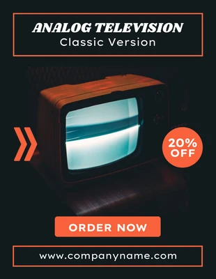 Free  Template: Analog Retro Television Order Flyer Template