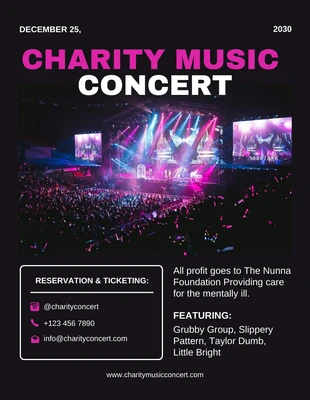 Free  Template: Charity Music Concert Flyer Template