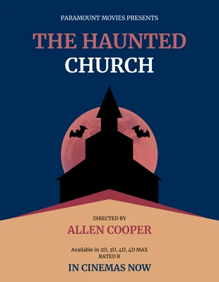 Free  Template: Haunted Church Horror Movie Poster