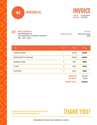 Free  Template: Geometric Invoice Template