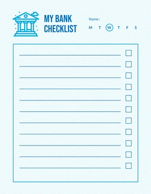 Free  Template: Modern My Bank Checklist Template