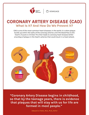 Free  Template: Coronary Artery Disease (CAD) Infographic Template