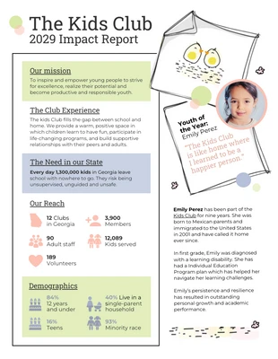 premium  Template: Youth Nonprofit Impact Report Examples Template