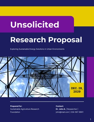 Free  Template: Unsolicited Research Proposal Template