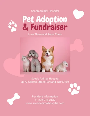 Free  Template: Pet Adoption and Fundraiser Flyer Template