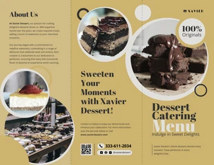 business  Template: Dessert Catering Menu Brochure Template