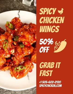 Free  Template: Chicken Wings Order Flyer Template