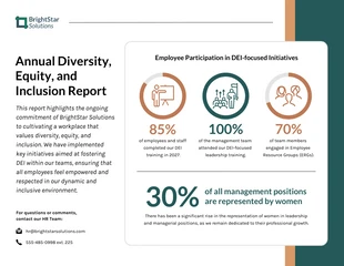 Free  Template: Yearly Diversity and Inclusion HR Report