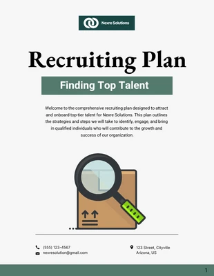 Free  Template: Simple Recruiting Plan Template