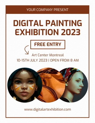 Free  Template: Digital Painting Exhibition Flyer Template