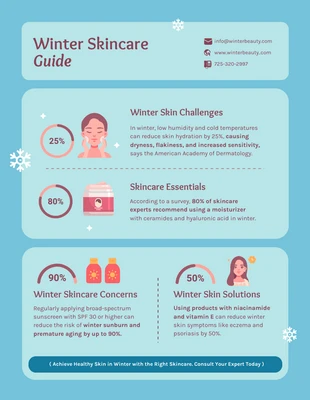 Free  Template: Winter Skincare Guide Infographic Template