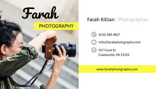 business  Template: Lemon Yellow Photographer Business Card