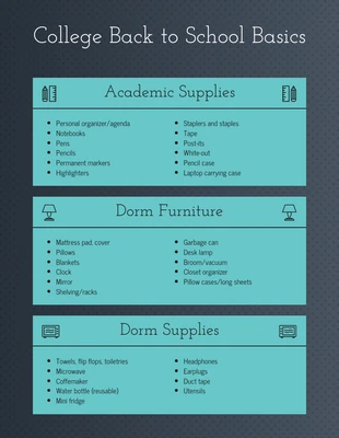 Free  Template: Dark Simple School Shopping List Checklist Template