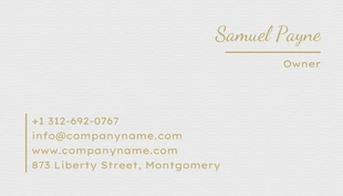 Grey And Gold Aesthetic Minimalist Tattoo Business Card - Page 2