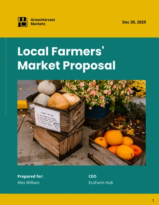 business  Template: Local Farmers' Market Proposal Template