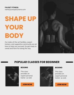 Free  Template: Orange Black Health Fitness Newsletter Template