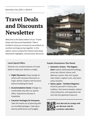 premium  Template: Travel Deals Discounts Newsletter Template