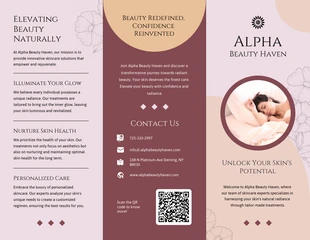 business  Template: Skincare Facial Treatments Brochure Template