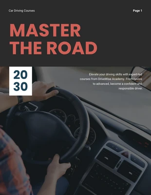 Free  Template: Car Driving Courses Catalog Template