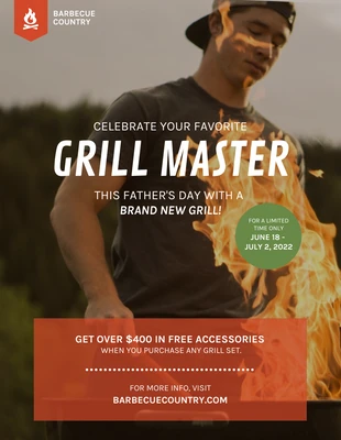 Free  Template: Father's Day Grill Sale Flyer Template