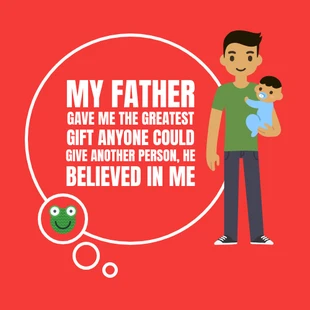 Free  Template: Red Cute Father's Day Instagram