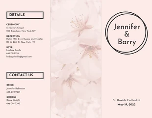 Free accessible Template: Pink Wedding Tri Fold Brochure Template