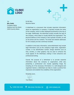 Free  Template: Blue Modern Doctor Letterhead Template