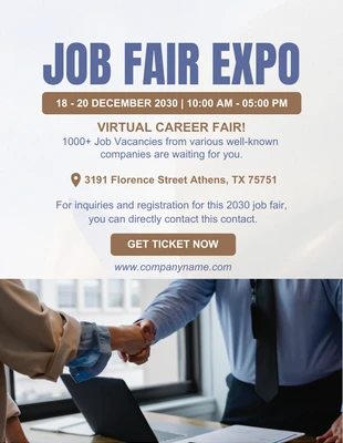 Free  Template: Simple Job Fair Expo Flyer Template