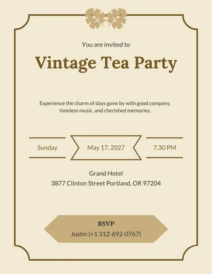 Free  Template: Beige Minimalist Vintage Invitation