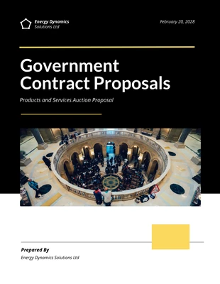 Free  Template: Modern Government Contract Proposal Template