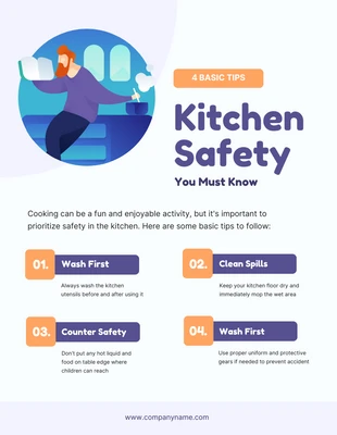 Free  Template: Patel Purple and Yellow Kitchen Safety Poster