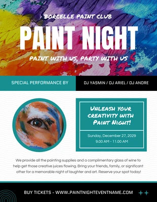 Free  Template: Paint Night Flyer Template