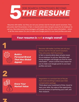 Free  Template: 5 Job Search Strategy Tips List Infographic Template