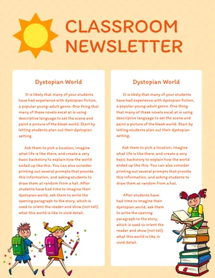 Free  Template: Illustration School Classroom Newsletter Template