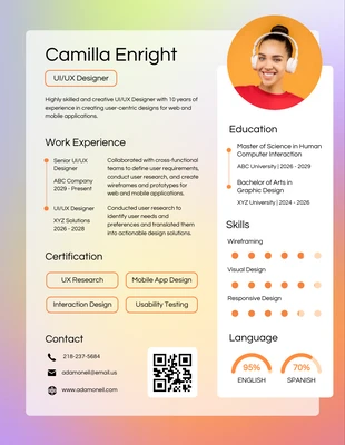 Free  Template: Colorful UI/UX Designer Resume Template