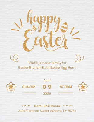 Free  Template: Light Grey Modern Texture Illustration Happy Easter Invitation