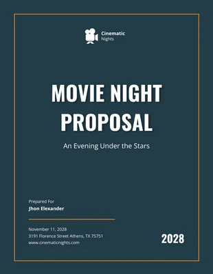 Free  Template: Movie Night Proposal Template