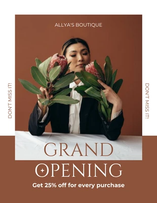 Free  Template: Boutique Grand Opening Flyer Template