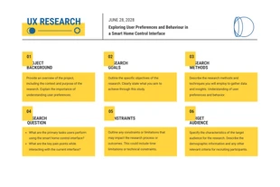 Free  Template: Yellow UX Research Plan Template