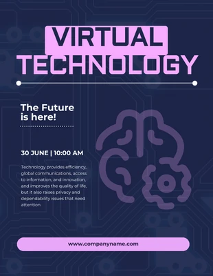 Free  Template: Dark Purple And Lilac Modern Professional Virtual Technology Poster