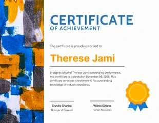 Free  Template: White Minimalist Achievement Certificate Template