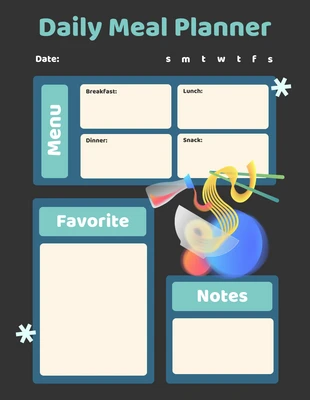 Free  Template: Daily Meal Planner Template