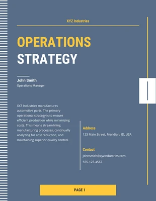 Free  Template: Waikawa Gray Line Operational Plan Template