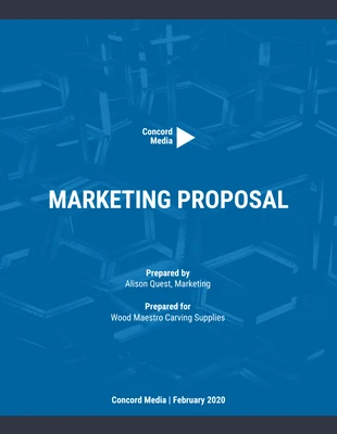 Free  Template: Blue Colored Simple Marketing Proposal Template