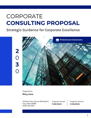 Free  Template: Corporate Consulting Proposal Template