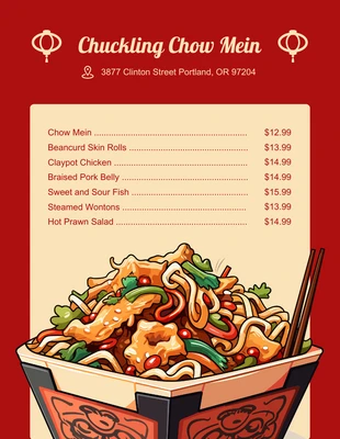 Free  Template: Red And Yellow Classic Illustration Food Truck Menu