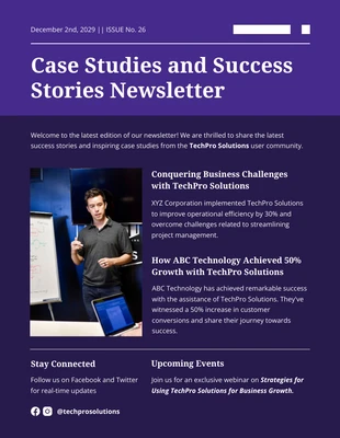 Free  Template: Case Studies Success Stories Newsletter Template