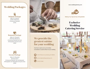 Free  Template: Wedding Catering Brochure Template